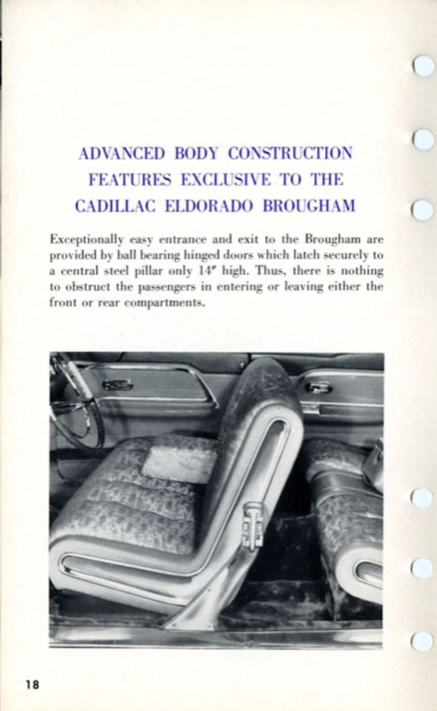 1957 Cadillac Eldorado Brougham Salesmans Data Book Page 19